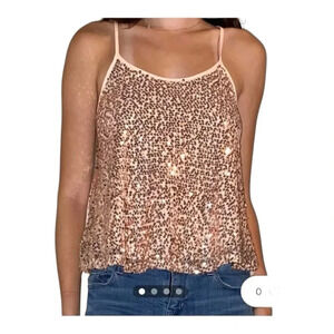 🩷 Rue 21 SWIFTIES Pink Sequined Tank Top Cami Camisole NWT Medium